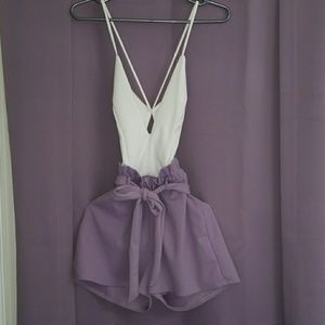 Lovely lilac and white romper!